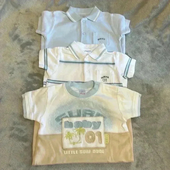 Next - LIKE NEW - Set of 3 short sleeve rompers. Size  6-9 months - Picture 1 of 7